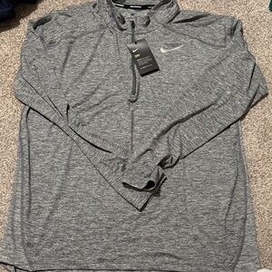 Nike Gray Men's quarter zip Dri fit running Shirt